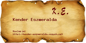 Kender Eszmeralda névjegykártya
